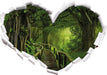 Weg durch den Tropenwald  3D Wandtattoo Herz
