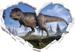 T-Rex Dinosaurier in der Natur 3D Wandtattoo Herz