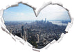 New York City Panorama 3D Wandtattoo Herz