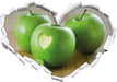 ein Herzchen im Apfel  3D Wandtattoo Herz