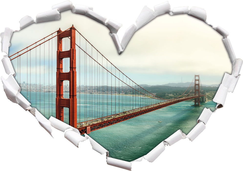 Golden Gate Bridge  3D Wandtattoo Herz