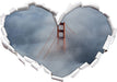 Golden Gate Bridge über den Wolken  3D Wandtattoo Herz