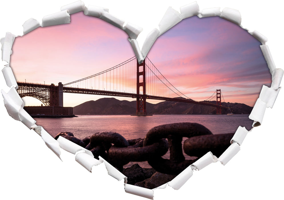 Golden Gate Bridge  3D Wandtattoo Herz