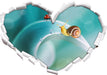 eine Schnecke und Marienkäfer  3D Wandtattoo Herz