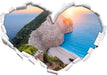 Nagio Strand im Sonnenuntergang  3D Wandtattoo Herz