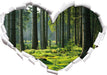 sonniger Tag im Wald 3D Wandtattoo Herz