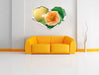 orange Blume im Sonnenlicht 3D Wandtattoo Herz Wand