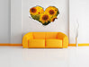Sonnenblumen auf dem Feld 3D Wandtattoo Herz Wand
