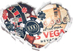 Las Vegas Casino Roulette  3D Wandtattoo Herz