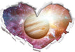 Planet Jupiter im Universum  3D Wandtattoo Herz