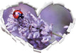 kleiner Marienkäfer auf Lavendel  3D Wandtattoo Herz
