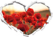 Feuriger Mohn 3D Wandtattoo Herz