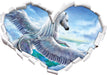 Pegasus fliegt über den Wolken  3D Wandtattoo Herz