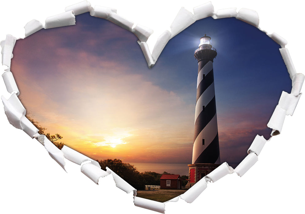 Cape Hatteras Leuchtturm  3D Wandtattoo Herz