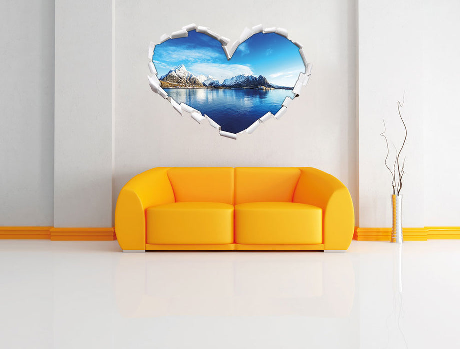 Lofoten in Norwegen 3D Wandtattoo Herz Wand