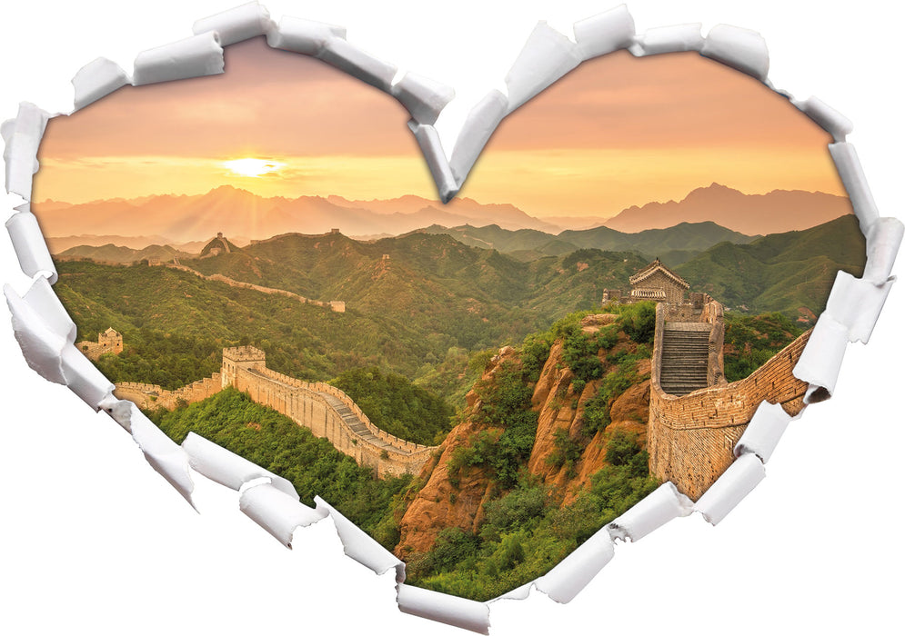 Chinesische Mauer 3D Wandtattoo Herz