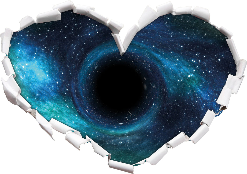 Schwarzes Loch im Weltall 3D Wandtattoo Herz