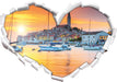 Kroatische kleine Hafenstadt 3D Wandtattoo Herz