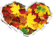 Herbstblätter  3D Wandtattoo Herz
