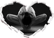 Nackte Frau in besonderer Yogapose  3D Wandtattoo Herz