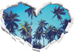 Tropische Palmen  3D Wandtattoo Herz
