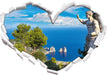 Insel Capri in Italien  3D Wandtattoo Herz