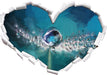 Wassertropfen auf einer Pusteblume 3D Wandtattoo Herz