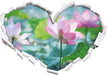 Asiatische Lotusblüte im Teich 3D Wandtattoo Herz
