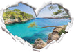 Mallorca Bay Cove 3D Wandtattoo Herz