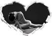 sexy Frau macht Yoga 3D Wandtattoo Herz
