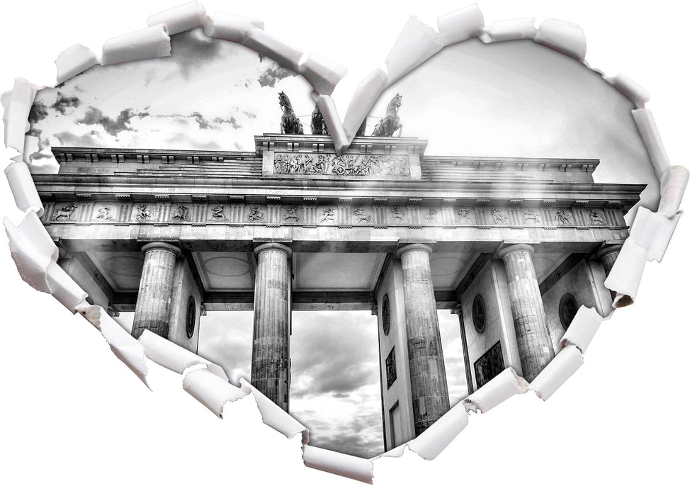 Brandenburger Tor Berlin 3D Wandtattoo Herz