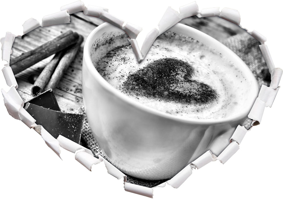 Kaffe Kaffeebohnen 3D Wandtattoo Herz