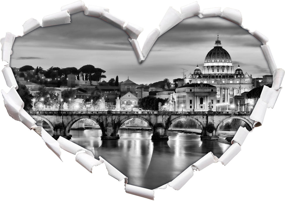Vatikan Petersplatz 3D Wandtattoo Herz