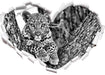 Leopardenbaby 3D Wandtattoo Herz