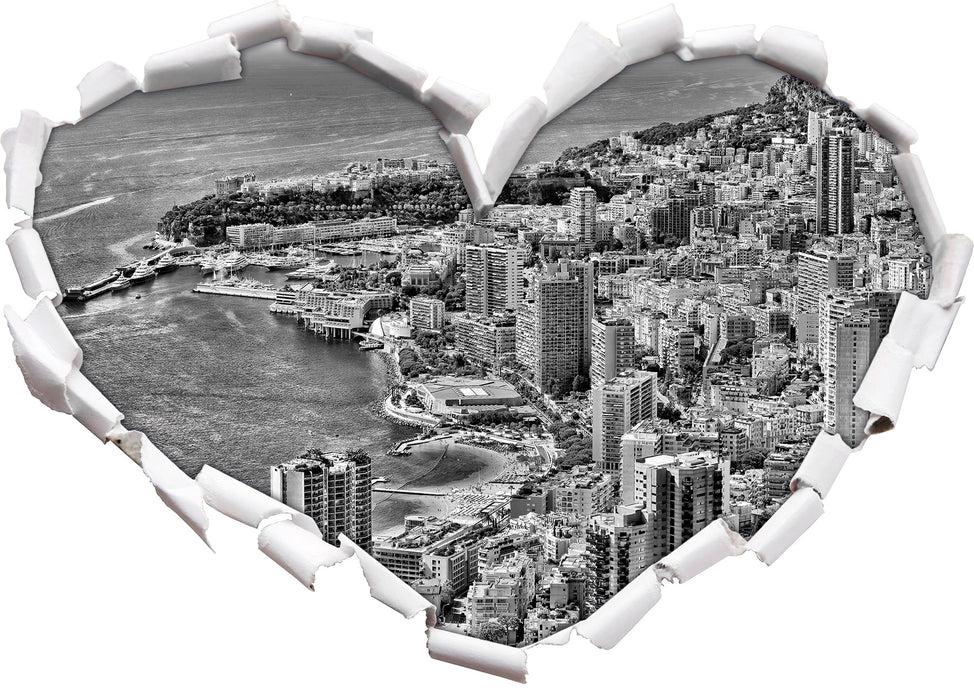 Blick auf das Monte Carlo 3D Wandtattoo Herz
