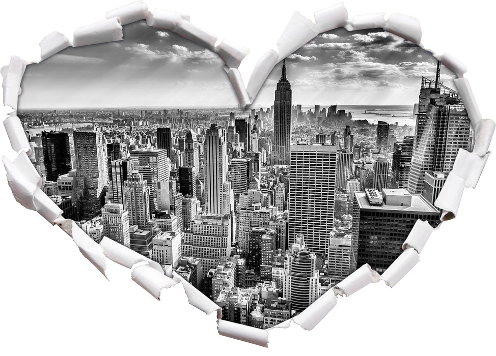 New York bei Tag 3D Wandtattoo Herz