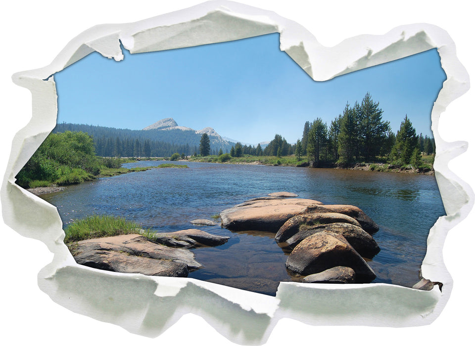 Fluss in Yosemite National Park  3D Wandtattoo Papier