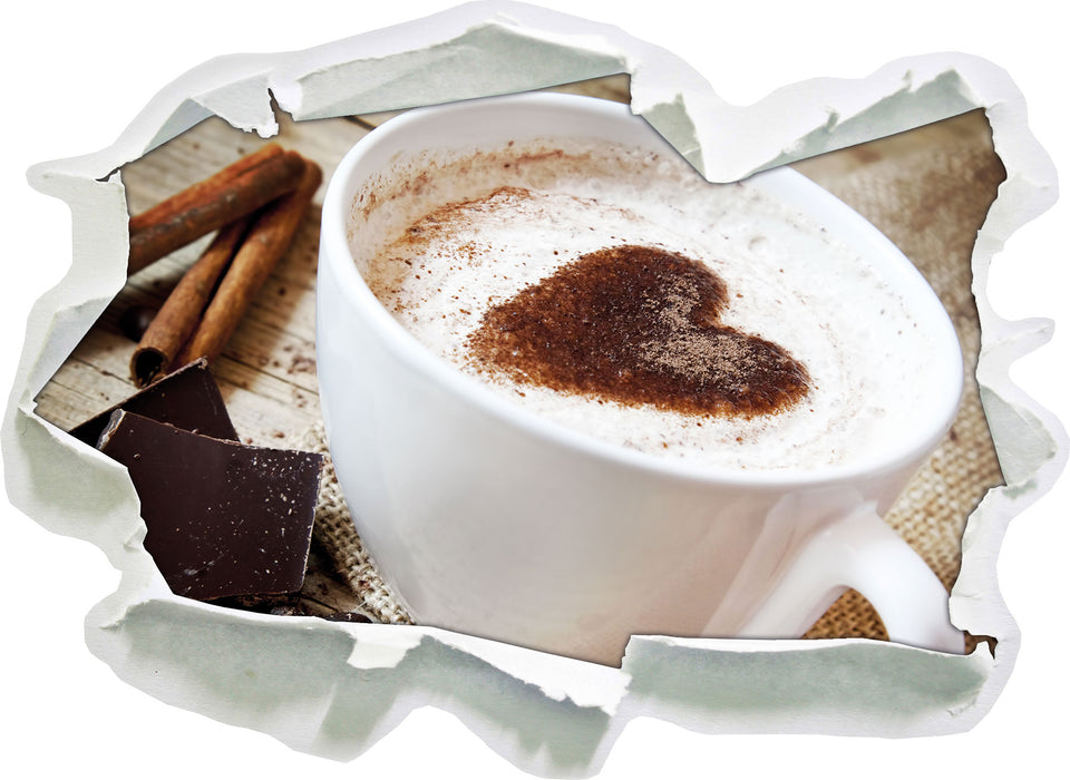 Pixxprint Tasse Kaffee mit Schokolade, 3D Wandtattoo