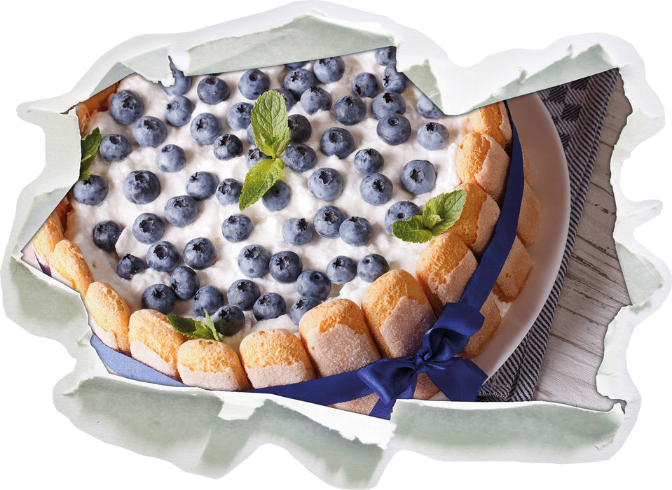 Pixxprint Köstliche Heidelbeertorte, 3D Wandtattoo