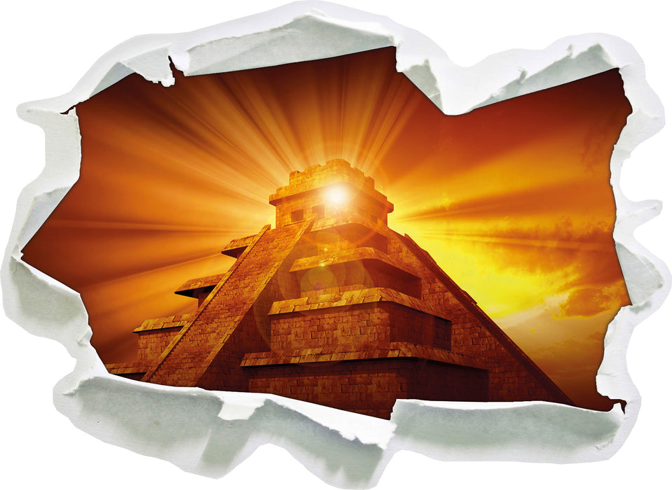 Prächtige Maya Pyramide  3D Wandtattoo Papier