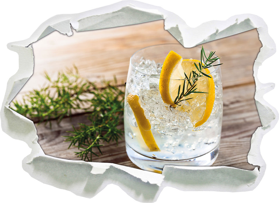 Pixxprint Leckerer Gin Tonic, 3D Wandtattoo