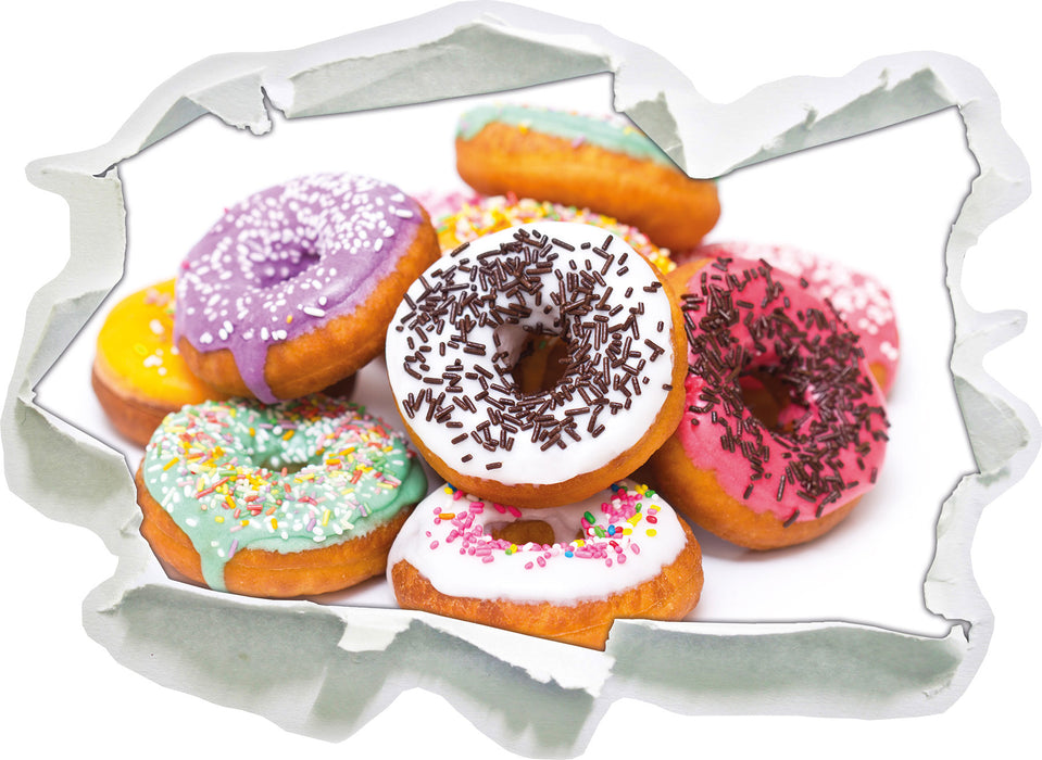 Pixxprint Leckere bunte Donuts, 3D Wandtattoo