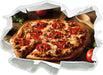 Pizza mit Salami und Tomaten  3D Wandtattoo Papier