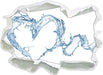 Herz aus Wasser  3D Wandtattoo Papier