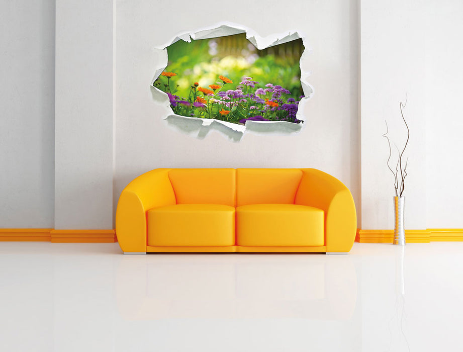 Blumenwiese 3D Wandtattoo Papier Wand