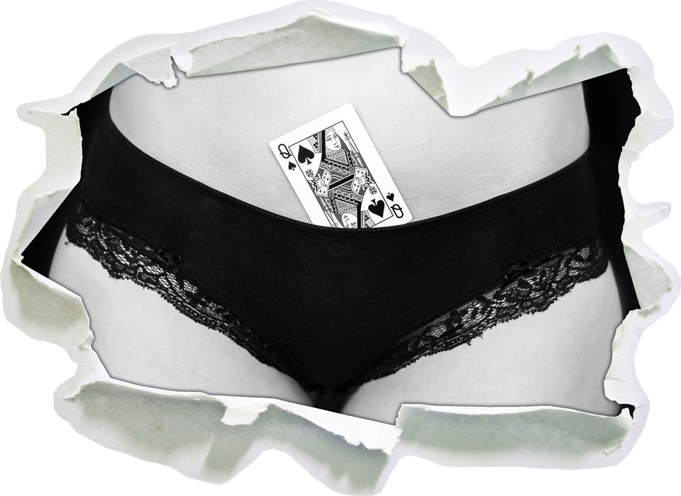 Pixxprint Dark Karte im Höschen, 3D Wandtattoo