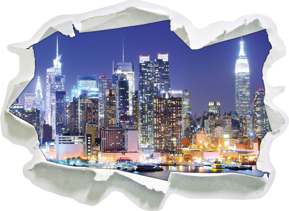 New York Skyline Brücke 3D Wandtattoo Papier