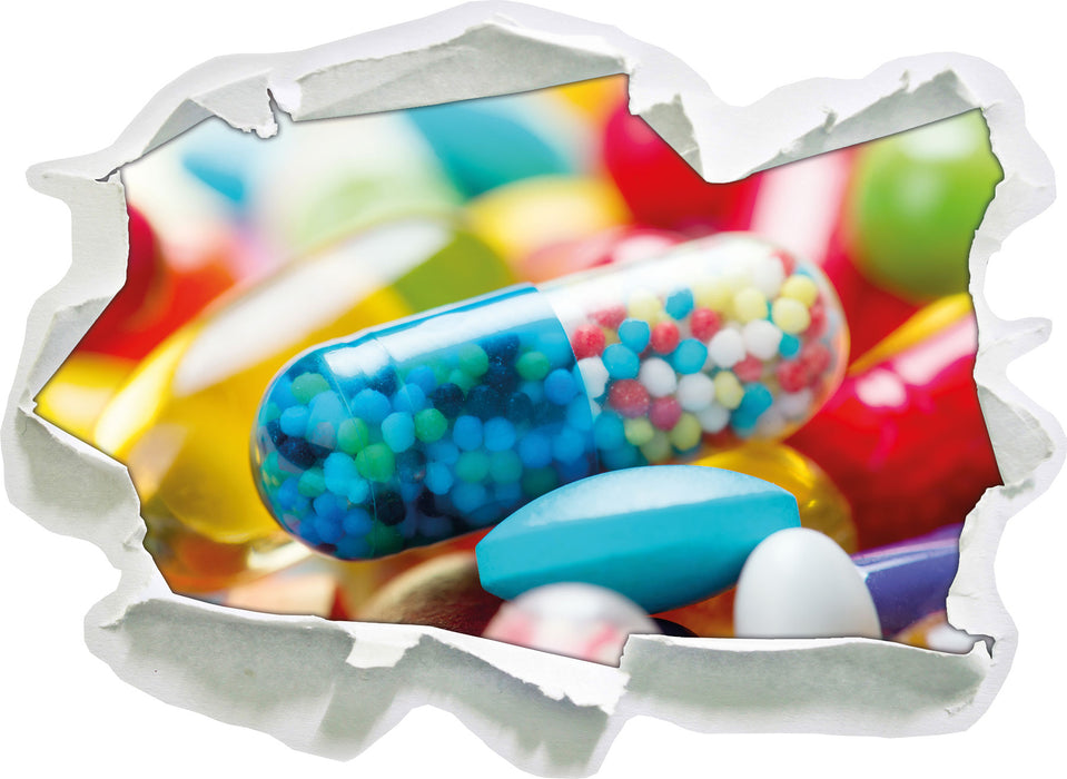 Pixxprint Pillen und Tabletten, 3D Wandtattoo