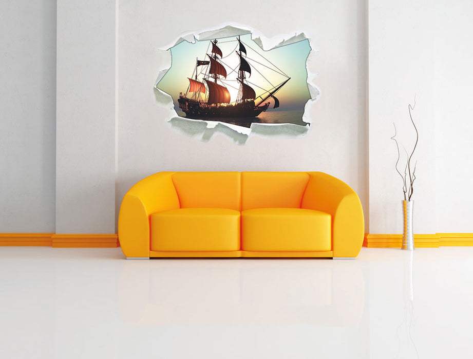 Altes Segelschiff 3D Wandtattoo Papier Wand