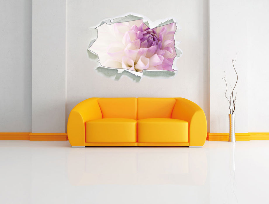 Traumhafte lila weiße Blüte 3D Wandtattoo Papier Wand